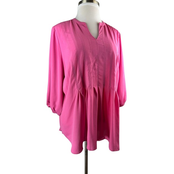 Melissa McCarthy x Seven7 Babydoll Hi Lo Flowy Blouse Plus Size 2X Top HW8794 - Picture 3 of 11